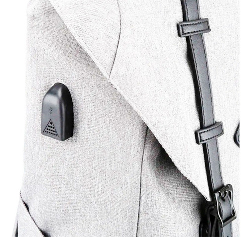Mochila Himawari Okta 21 Litros Con Usb Color Gris Claro