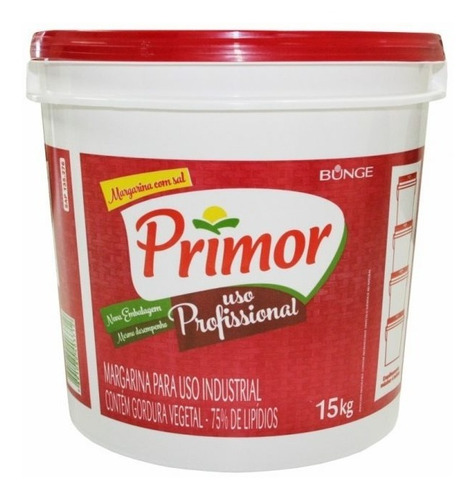 Margarina Primor Uso Profissional 15kg - Bunge