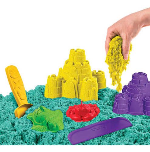 Kinetic Sand Arena Moldeable Kit De Playa Orig Int 6060240 Color Verde/amarillo
