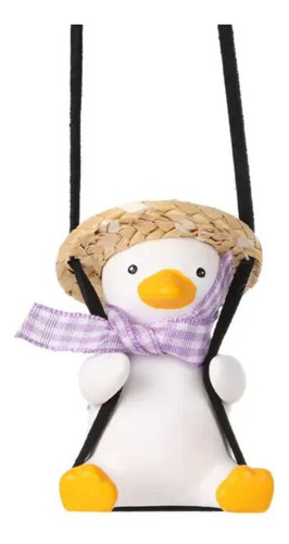 Pato Con Mochila Y Gorro De Paja Colgante Espejo Retrovisor