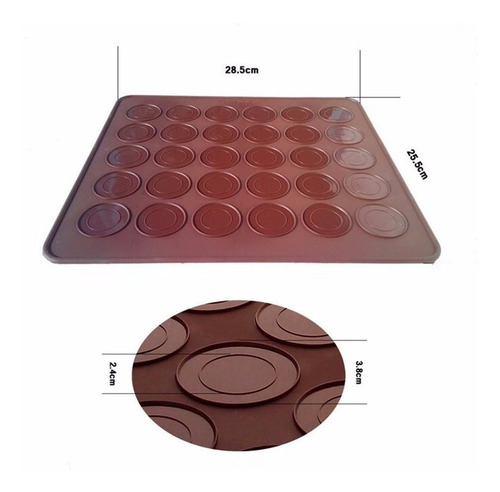 Imagen 3 de 9 de Placa Molde De Silicona Macarons X30 Cavidade Repostería
