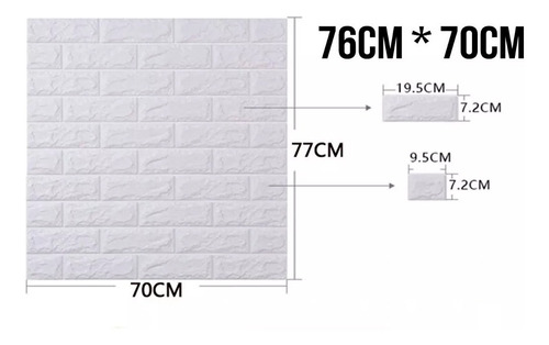 Painel 3d Revestimento De Parede Tijolinho 70x76 Autocolante