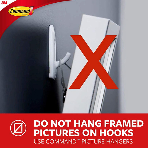 Command Large Wall Hooks, 2 Pack, Matte Black, Organize D...