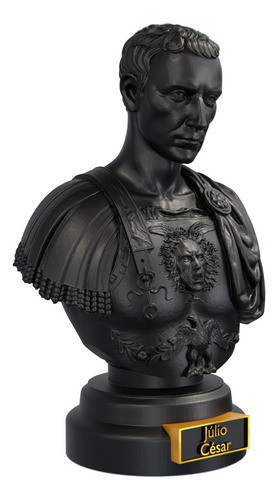 Estátua Busto Júlio César Imperador Romano - Estatueta Cor Cor Aurum Noctis
