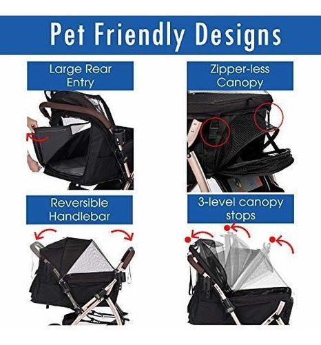 Imagen 5 de 11 de Carriola De Viaje Resistente Hpz-pr America Hpz Pet Rover L