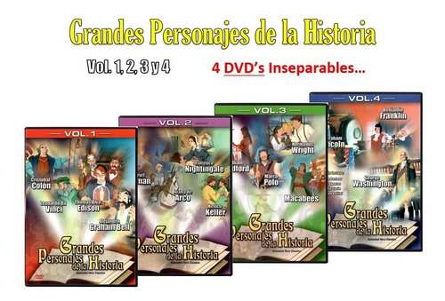 Grandes Personajes De La Historia La Colección 4 Dvd's