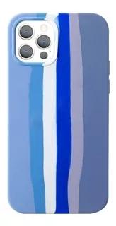 Funda Case Generica P/ iPhone Silicona Arcoiris Pastel Azul