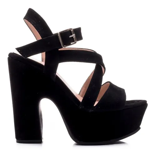 Sandalias Con Plataforma De Gamuza MercadoLibre