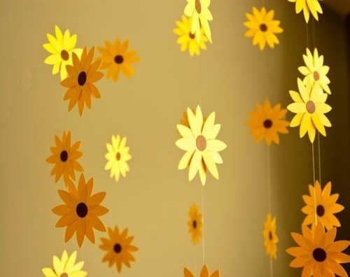 Imagen 4 de 5 de Cortina De Margaritas O Girasoles. 1mt X 1.5 Mts