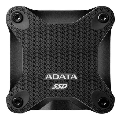 Imagen 1 de 3 de Disco sólido SSD externo Adata ASD600Q-480GU31-C 480GB negro