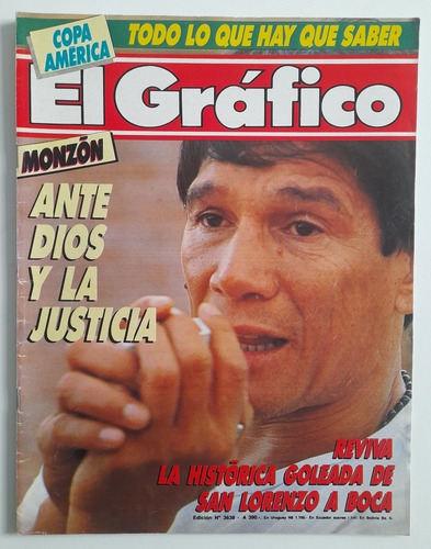 Revista El Grafico 3638 Juicio Monzon Guia Copa America 89