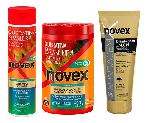 Reparación Pelo Muy Dañado Shampoo + Cremas Brasil Novex