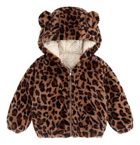 Chaqueta Capucha Para Niño Y Niñas,con Estampado De Leopardo