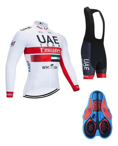 Uniforme Ciclismo Uae Wosh Tour Bicleta Badana 9d Gel