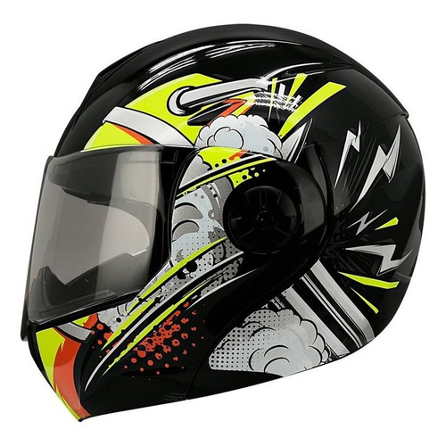 Casco Moto Abatible Ghira Gh1000 Nitro Gafas Certificado Dot Color Amarillo/Negro Tamaño del casco XL