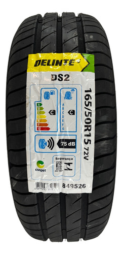 Kit 04 Pneus 165/50r15 Delinte 72v Ds2 Aro 15 Carros Baixos V