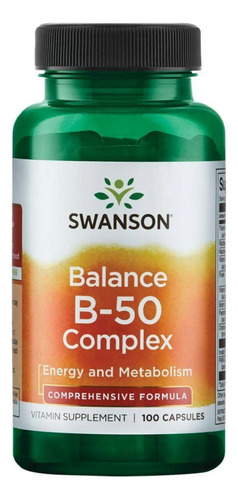 Vitamina Complejo B Balance B 50 100 Tabs Swanson Usa