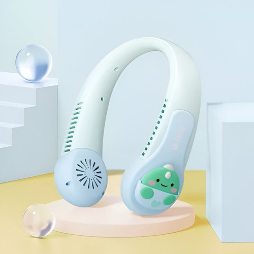 Ventilador Para Cuello Portátil Recargable 3 Velocidades Azul