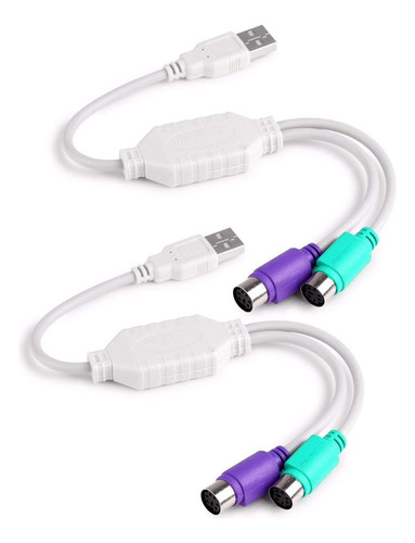 Traderplus Paquete De 2 Adaptadores Dobles Ps/2 A Usb Para M