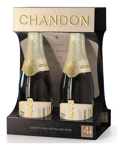 Espumante Chandon Extra Brut 187ml Pack X4 Unidades