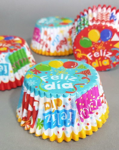 Pirotines Cupcakes-x 60 U- Nº10 -diseño-feliz Día-fullfesta 
