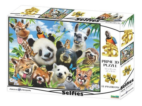 Puzzle Rompecabeza 500 Pzs Prime3d Selfies De Animales 10377