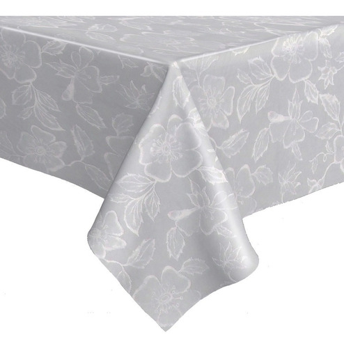 Plástico Térmico Toalha De Mesa Branco Floral 3,00 Metros