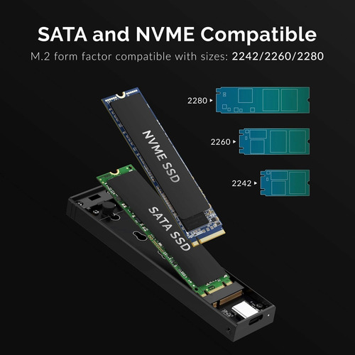 Imagen 2 de 2 de Caja Usb 3.2 Tipo C Para Ssd M.2 Pcie Nvme Y Sata Sabrent