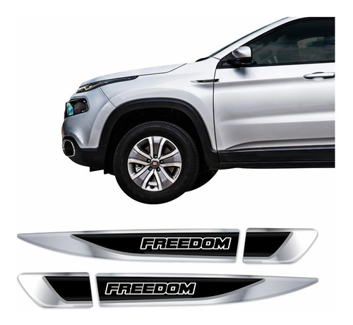 Adesivo Aplique Lateral Fiat Toro Freedom Cromado Res05 Fgc