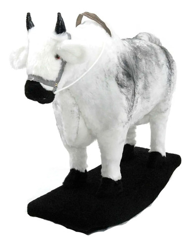 Boneco Bicho Pelúcia Touro Boi De Brinquedo Para Montar Top Cor Branco