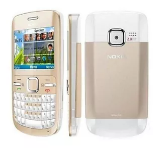 Nokia C3 Blanco Dorado Teclado Qwerty