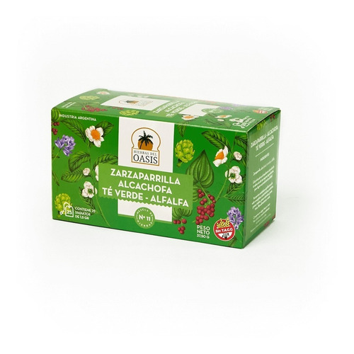 Imagen 2 de 3 de Té Hierbas Del Oasis Mezcla N11 Colesterol Pack X 3 Cajas