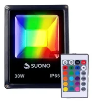 Comprar Reflector Led Rgb 30w Exterior 16 Color Control Remoto Ip65 Color de la carcasa Negro 220V