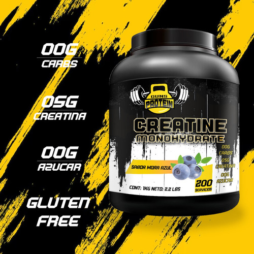 Kit Guns Proteína Isolate 9kg +creatina Monohidratada 1kg Chocolate - Moras Azul