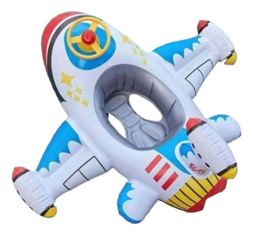 Flotador Avión Piscina Con Timón Bocina - 4 Años