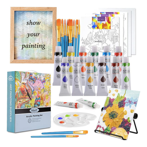 Kit De Pintura Acrilica Para Principiantes 12 Colores