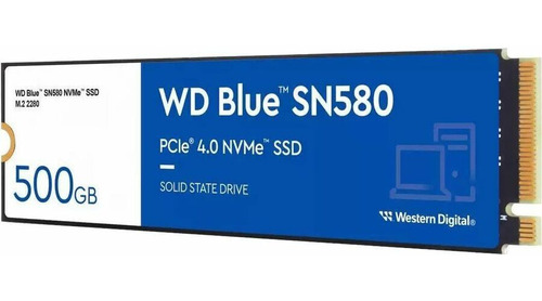 Ssd Western Digital Wd Blue Sn580 Nvme 500gb Pci E 4.0 M.2