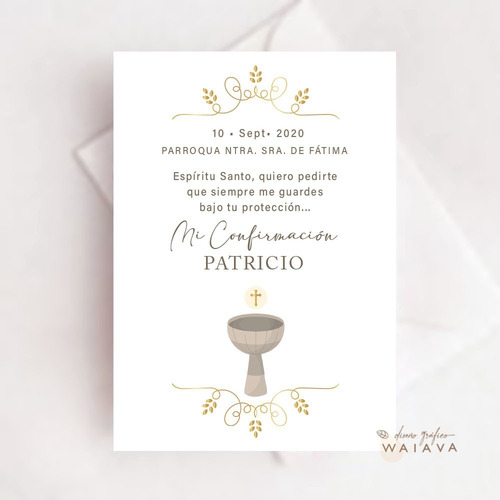 Imagen 9 de 10 de Estampas Confirmación Tarjetas Nenes X 4u