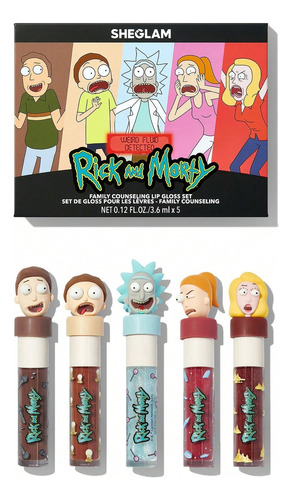 Rick And Morty X Sheglam Lip Gloss Set - 5 Labiales Glosses