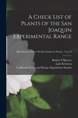 Libro A Check List Of Plants Of The San Joaquin Experimen...