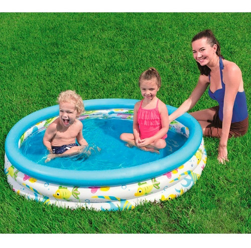 Imagen 2 de 6 de Pileta Inflable 122 X 25 Cm 3 Anillos Niños Bebe Balcon