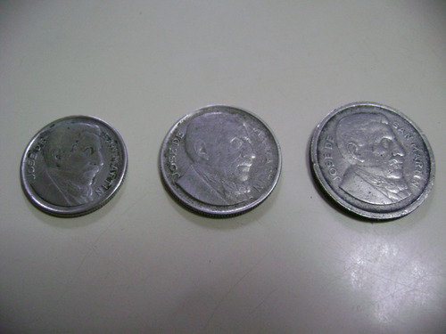 Lote De Tres Monedas Antiguas Argentina - 1952/54