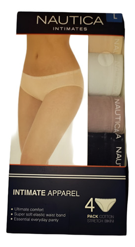 4 Bikini Algodon Stretch Nautica Dama Originales