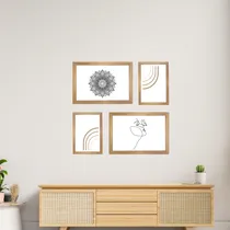 Comprar Set Mural X4 Cuadros Decorativos Nordicos Abstractos 70x70cm Nórdico Abstracto