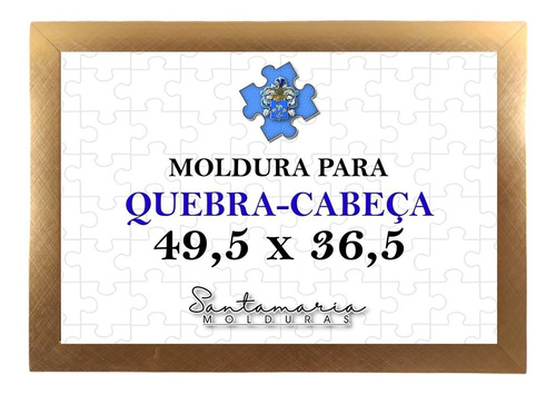 Moldura 49,5x36,5 P/ Quebra Cabeça Grow 500 Peças Dourado