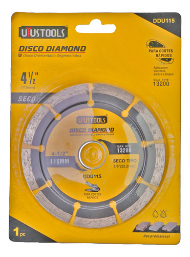 Disco Diamantado Segmentado 4 1/2'' Concreto - Uyustools