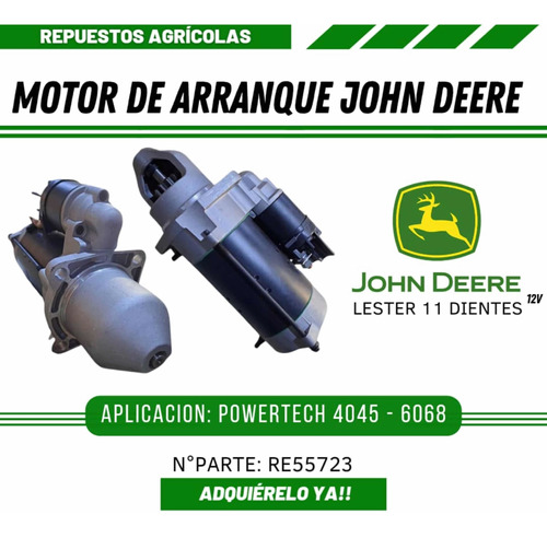 Arranque Cosechadora 1165-1175 John Deere Re509658