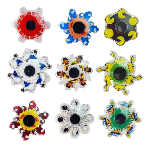 Imagen 1 de 8 de Pack De 10 Spinner Fidget 3d Corriendo Anime Dibujos