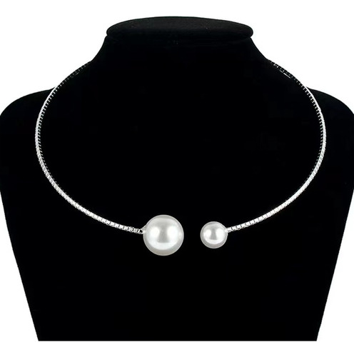 Collar Simple De Perlas Con Diamantes De Imitación Para Muje