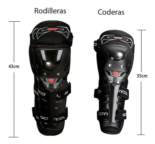 Imagen 3 de 7 de Rodilleras + Coderas Scoyco K11 Kit De Proteccion Moto